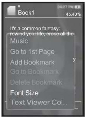 Book1 45.40% It's a common fantasy: rewind your life, erase all the Music Go to 1st Page Add Bookmark Go to Bookmark Delete Bookmark Font Size Text Viewer Col.