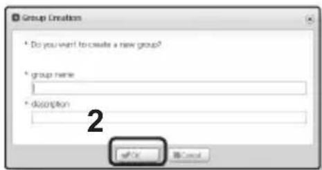 Group Creation * Do you want to create a new group? * group name: * description OK Cancel