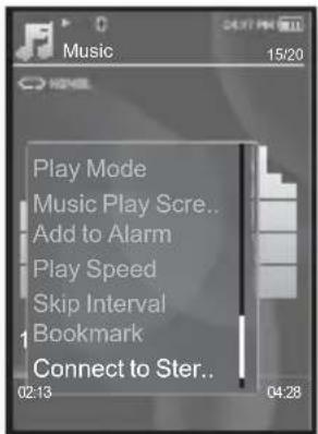 Music 15/20 Play Mode Music Play Scre.. Add to Alarm Play Speed Skip Interval Bookmark Connect to Ster.. 02:13 04:28