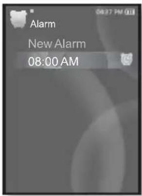 Alarm New Alarm 08:00 AM