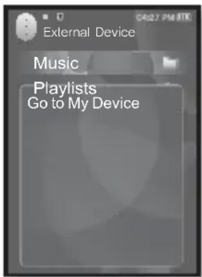 External Device Music Playlists Go to My Device