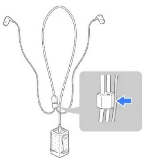 SAMSUNG YP-S1JQL - Getting started > Attach a neck strap - 1