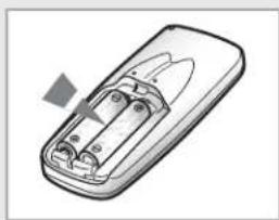 SAMSUNG AQ09XLX - Inserting the Remote Control Batteries - 2