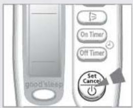 On Timer Off Timer Set Cancel good sleep