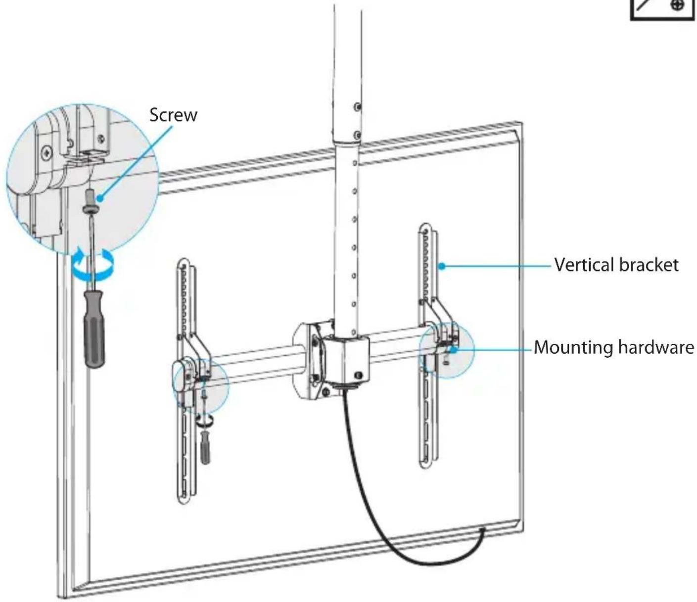 StarTech.com FPCEILPTBLP - Attach the TV to the horizontal bracket - 3