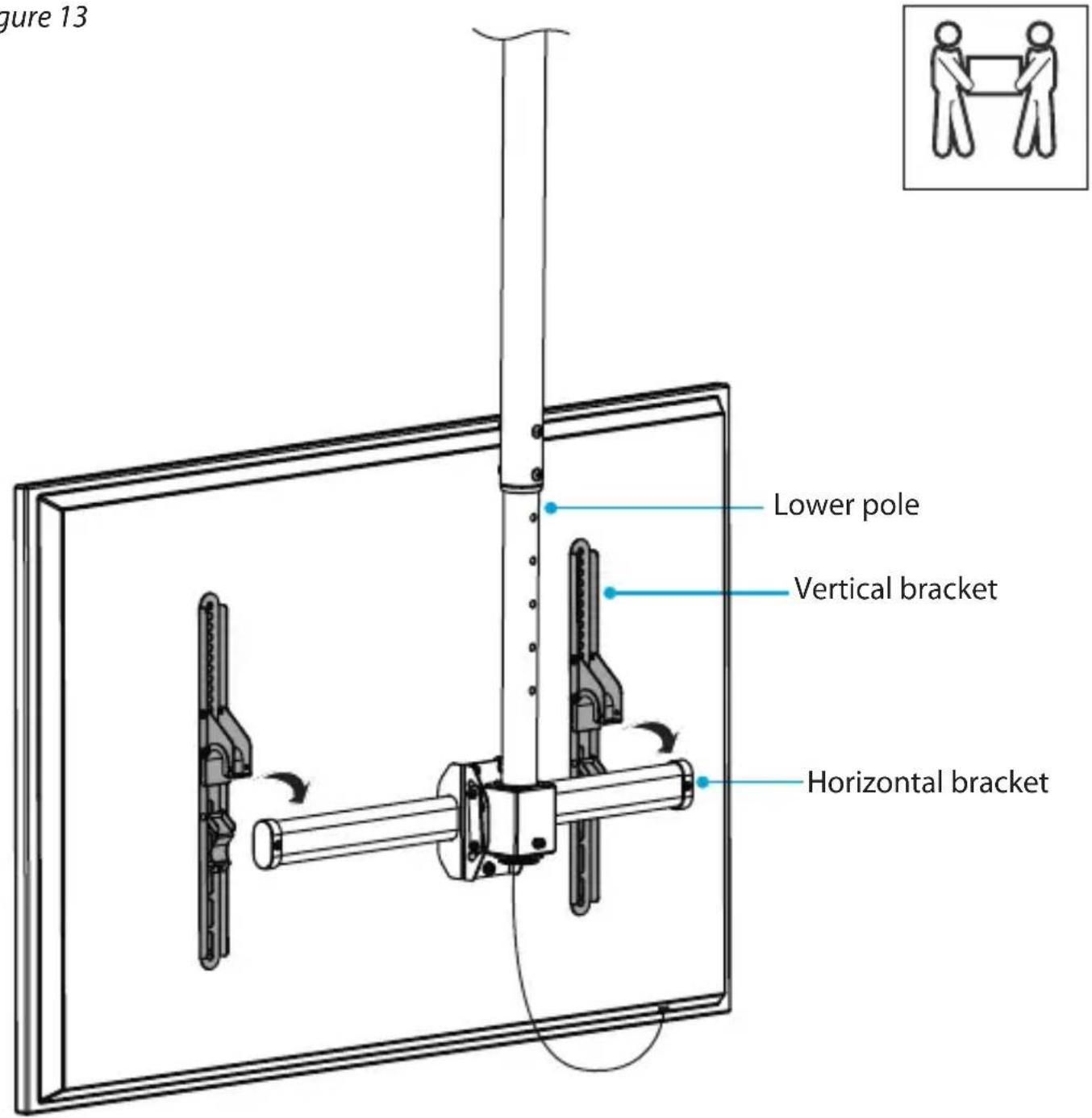 StarTech.com FPCEILPTBLP - Attach the TV to the horizontal bracket - 1