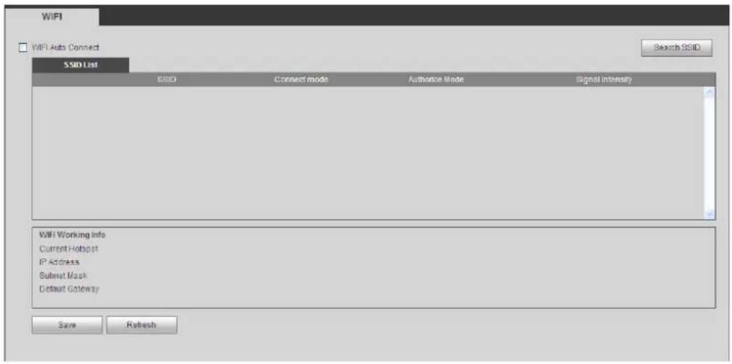 WiFi WIFI Auto Connect SSH List SSH Connect mode Authority Mode Signal intensity WiFi Working Info Current Hotspot IP Address Submit Mask Default Gateway Save Refresh