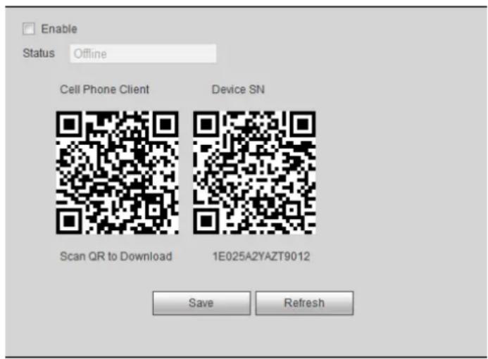 Enable Status Offline Cell Phone Client Device SN Scan QR to Download 1E025A2YAZT9012 Save Refresh
