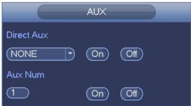 AUX Direct Aux NONE On Off Aux Num 1 On Off
