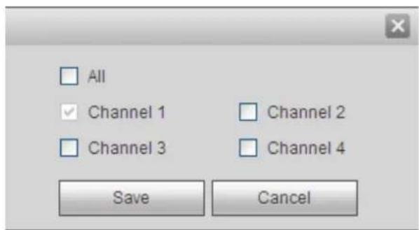 All Channel 1 Channel 2 Channel 3 Channel 4 Save Cancel