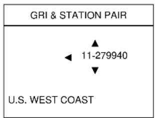 GRI & STATION PAIR ▲ ◀ 11-279940 ▼ U.S. WEST COAST