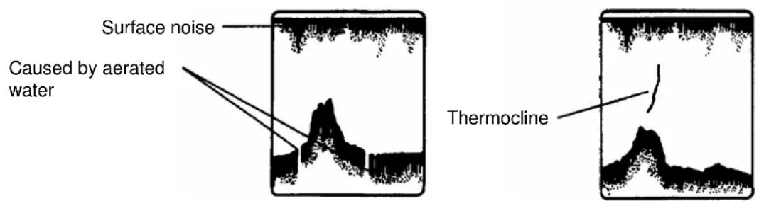 Surface noise Caused by aerated water Thermocline