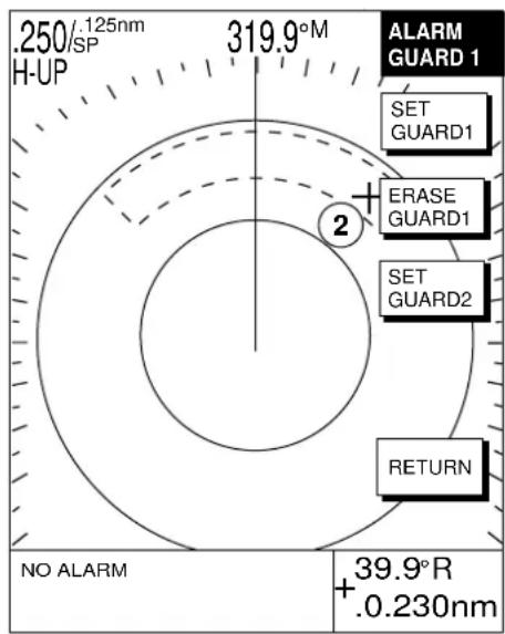 FURUNO 1752C - Setting a guard alarm zone - 2