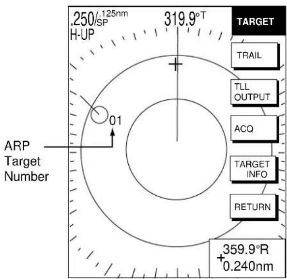 FURUNO 1752C - Displaying target number (internal, external ARP) - 1