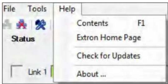 Extron FOX T UWP 302 SM - Help Menu - 1