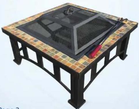 Ambiano 30" Slate Tile Fire Pit 2016 - 1