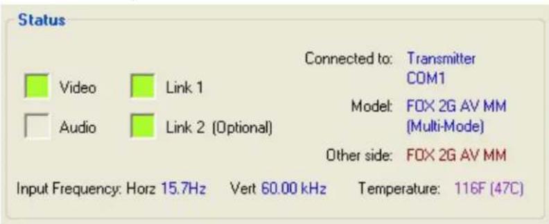 Extron FOX Tx AV MM - Status area - 1