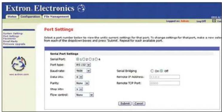 Extron IPL T S6 - Port Settings - 1