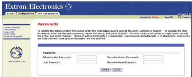 Extron IPL T S6 - Passwords - 1