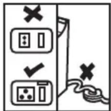 Diagram showing electrical switch symbols and a hand holding a cable, with checkmark and cross symbols indicating status or failure.