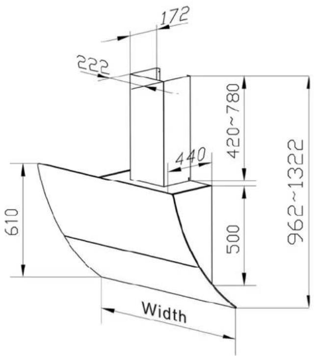 Bellini BDR603TFG-F - Dimensions: - 1