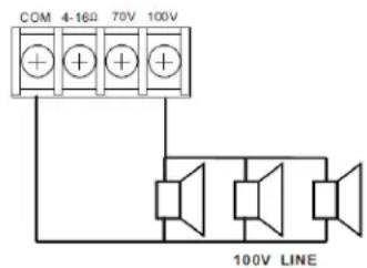 COM 4-16Ω 70V 100V 100V LINE