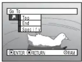 Go To Top End Specify ENTER RETURN RAM