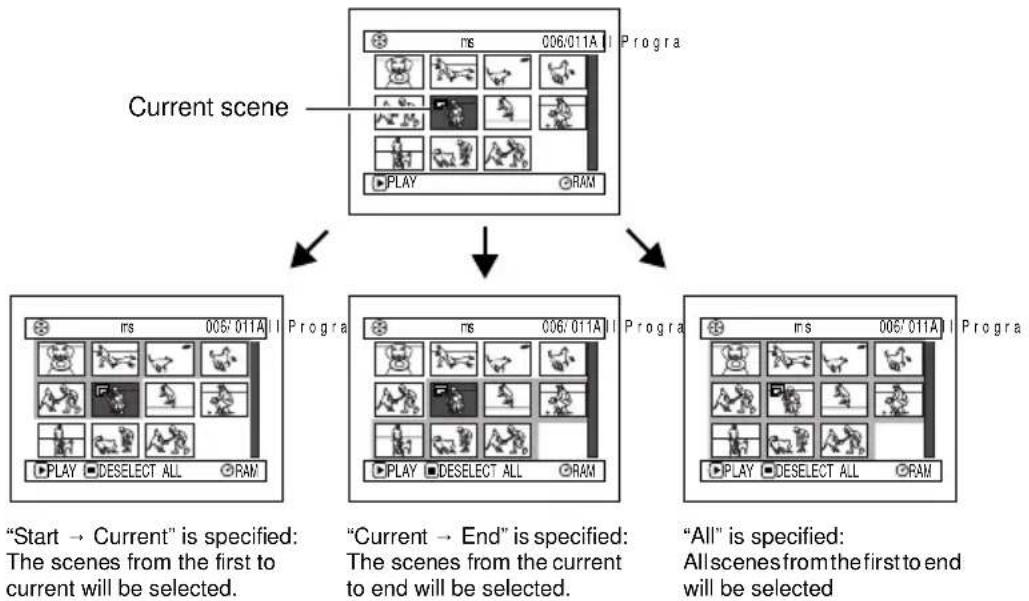 HITACHI DZ-MV350EAU - SELECTING SCENES USING MENU SCREEN (SELECT) - 2