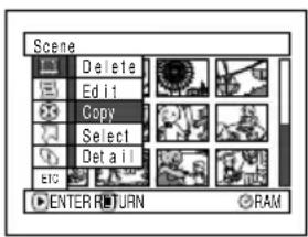 Scene Delete Edit Copy Select Detail EIC ENTER RETURN RAM
