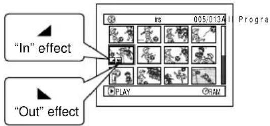 "In" effect "Out" effect ins 005/013A I Progra PLAY RAM