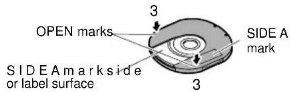 OPEN marks SIDE A mark or label surface SIDE A mark side 3 3 SIDE A mark
