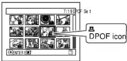 7/19 DPOF Set DPOF icon ENTER EXIT