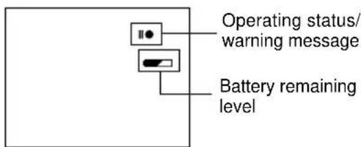 Operating status/ warning message Battery remaining level