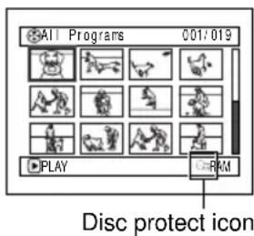 All Programs 001/019 PLAY Disc protect icon