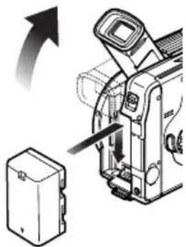 HITACHI DZ-MV238EAU - Attaching Battery to DVD video camera/recorder - 1