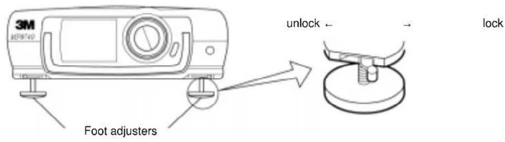 3M MF8740 Foot adjusters unlock ← → lock