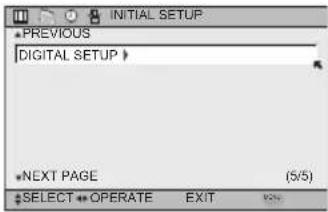 PREVIOUS DIGITAL SETUP > NEXT PAGE $SELECT OPERATE EXIT
