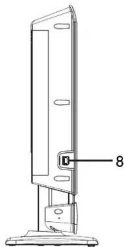 Technical line drawing of a vertical electronic device with a labeled component (8), no text or symbols present.