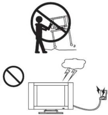 Safety warning illustration showing a person blocking equipment, no prohibition symbol, and a computer with a lightning bolt.