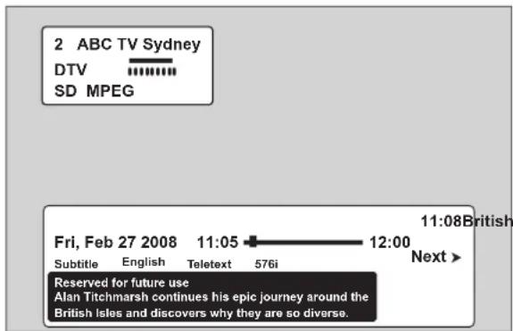 2 ABC TV Sydney DTV SD MPEG Fri, Feb 27 2008 11:05 12:00 Subtitle English Teletext 576i Next > Reserved for future use Alan Titchmarsh continues his epic journey around the British Isles and discovers why they are so diverse.