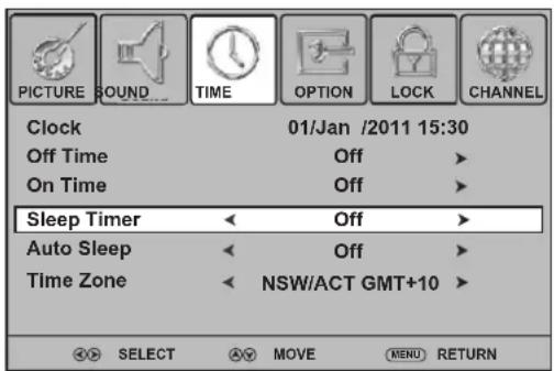 Palsonic TFTV663R - Setting Sleep timer - 1