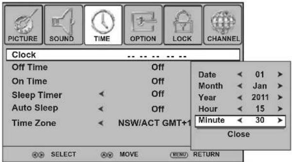 Palsonic TFTV663R - Setting Time Zone & TV clock - 2