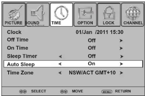 Palsonic TFTV663R - Setting Auto Sleep - 1