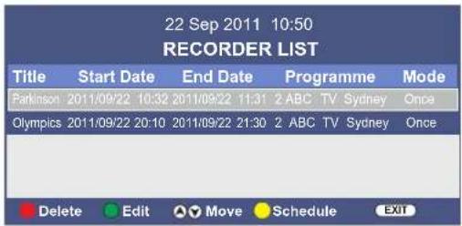 Palsonic TFTV663R - Editing Recorder List - 1