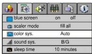 Palsonic TFTV580 - Setting Color System - 1