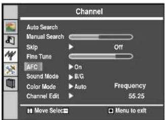 Palsonic TFTV535WS - Setting Auto Frequency Control (AFC) - 1
