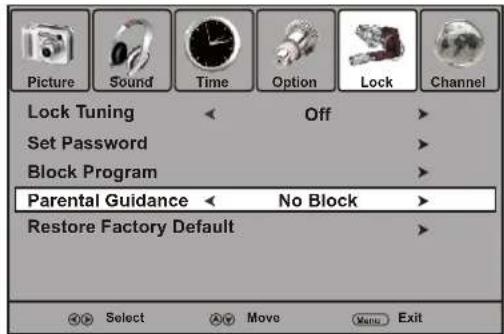Palsonic TFTV490HD - Parental Guidance Setup (DTV only) - 1