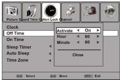 Palsonic TFTV490HD - Off Timer Setup - 1