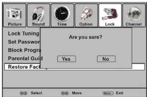 Palsonic TFTV421FHD - Restoring Factory Default - 1