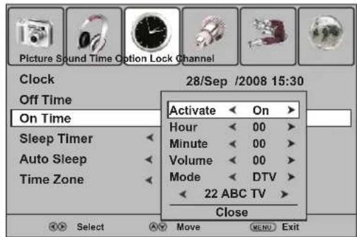 Palsonic TFTV421FHD - On Timer Setup - 1
